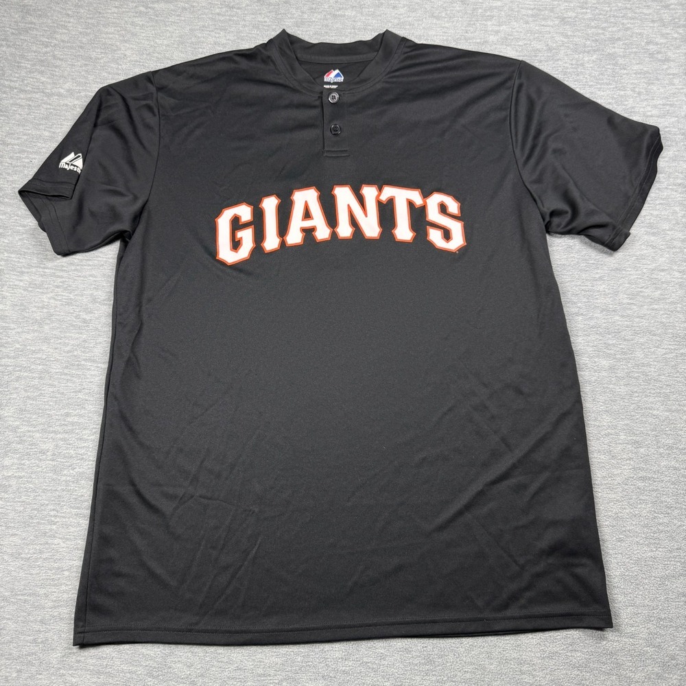 Majestic Shirt Mens‎ L Black San Francisco Giants MLB #6 Performance Jersey